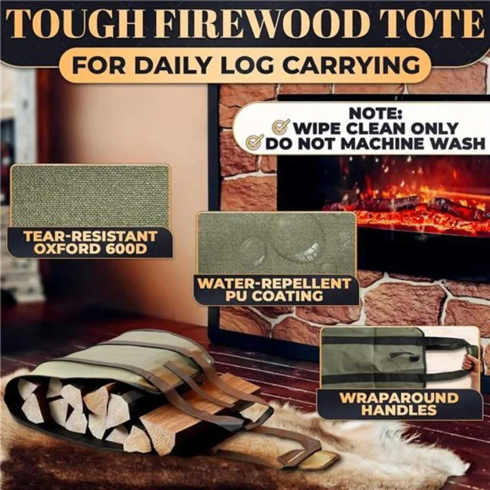 Water-Resistant Firewood Carrier Bag – 39.4